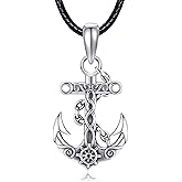 MONGAS Anchor Necklace for Men Sterling Silver Anchor Pendant Necklace Graduation Nautical Jewelry for Men Women