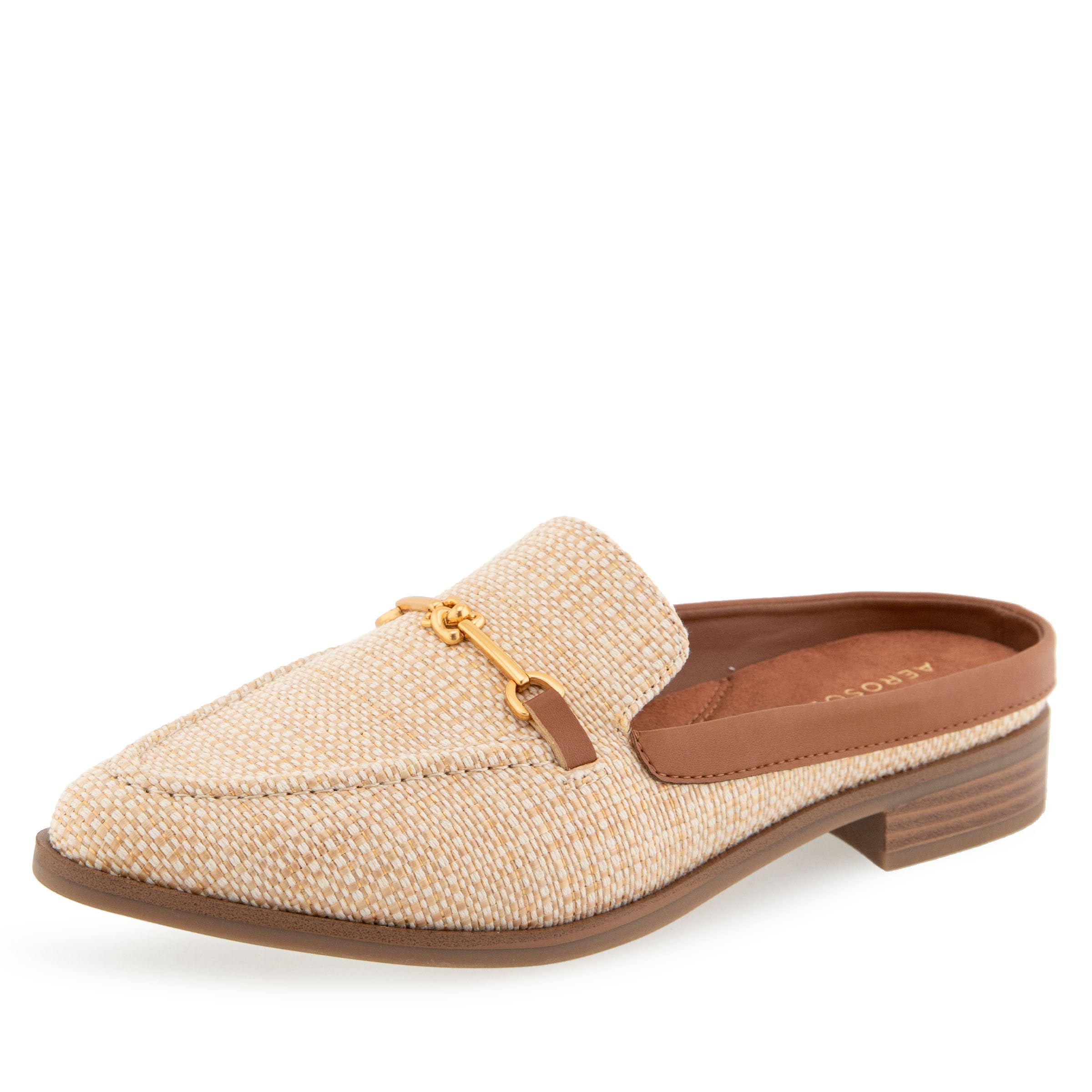 Aerosoles Women’s Erik Loafer Mule, Natural/Tan Raffia, 10W