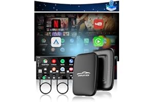 MTAKYA 5 in 1 Wireless CarPlay Adapter with Netflix YouTube, 2025 New Carplay Wireless & Android Auto Adapter Converts Wired to Wireless Carplay Dongle Magic CarPlay Ai Box Streaming Video for iPhone/Android