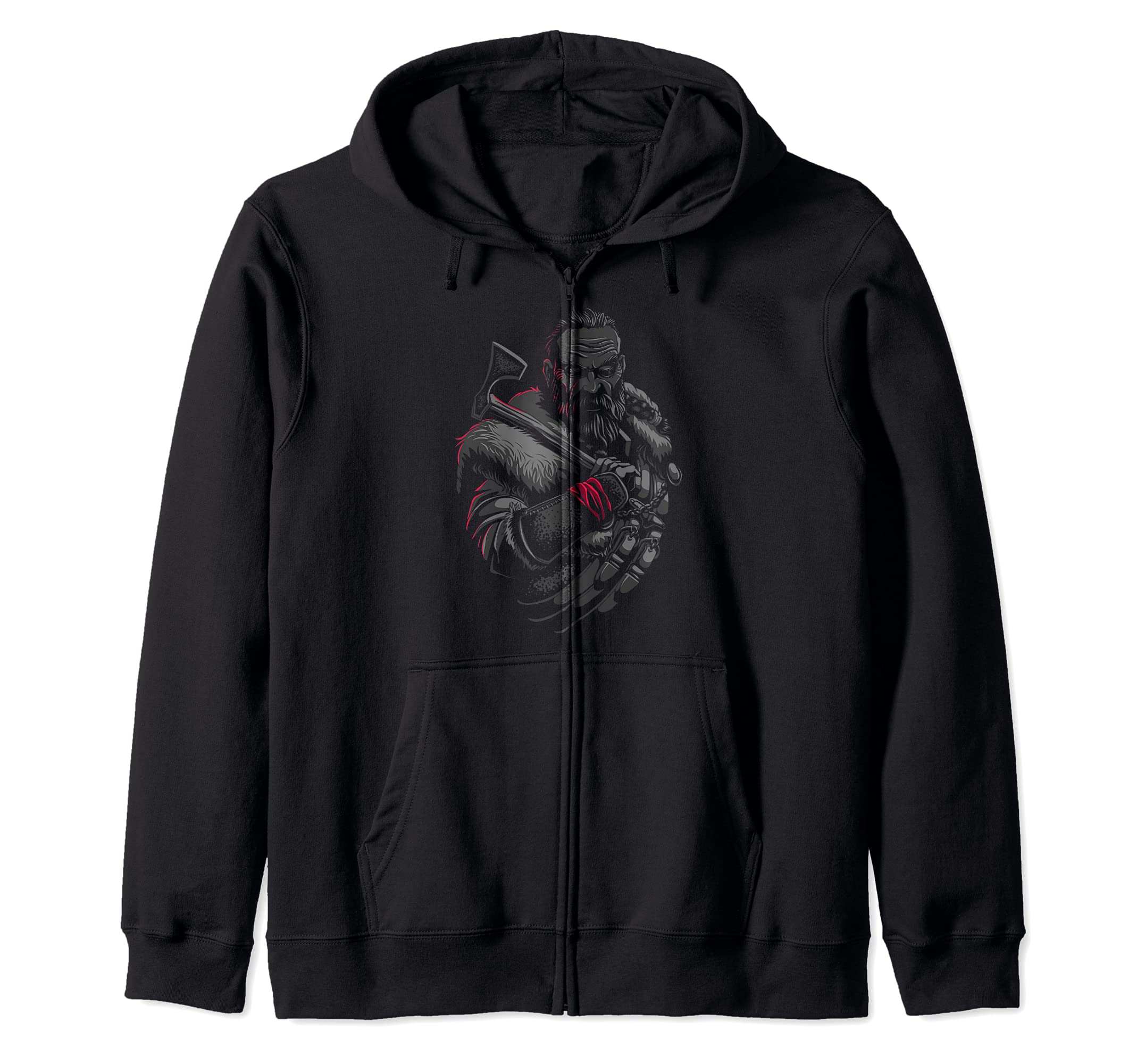 Viking Warrior With Axe - Norse Mythology Zip Hoodie