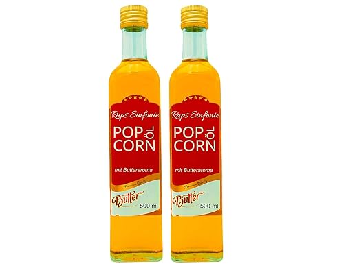 Hopser Food Fun 1 Liter Popcorn Ol Mit Feinem Naturlichen Butteraroma Und Praktischem Ausgiesser Hocherhitzbares Popcornmais Butter Aroma Fett Raps Sinfonie Mit Traubenkernol Und Buttergeschmack Amazon De Lebensmittel Getranke