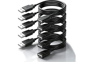 AUPIM 5FT USB Extension Cord 5-Pack Bulk, USB 2.0 Type A Male to Female Extender Cable for Printer, Keyboard, Mouse, Flash Dr