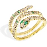 Frigotine Dainty Snake Ring for Women, Trendy Statement Gothic Punk Stackable Serpent Rings Holiday Prom Fashion Jewelry Gift.