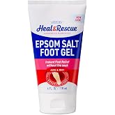 Heal&amp;Rescue Epsom Salt Foot Gel, 4 Ounce, Soothing Relief for Painful, Tired, Aching Feet, Ditch the Foot Bath for Instant Relief