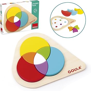 Goula - Chromatic Puzzle, juguete para bebé, color azul, rojo y ...