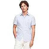Tommy Hilfiger Mens Short Sleeve Oxford Shirts in Regular Fit, Men's Button Down Shirts