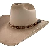 Western Horsehair Hat Band for Cowboy Hats – Adjustable Braided Band with Tassel – Handmade Orange and Black Hat Accessory – Genuine Horse Hair Sundown Style