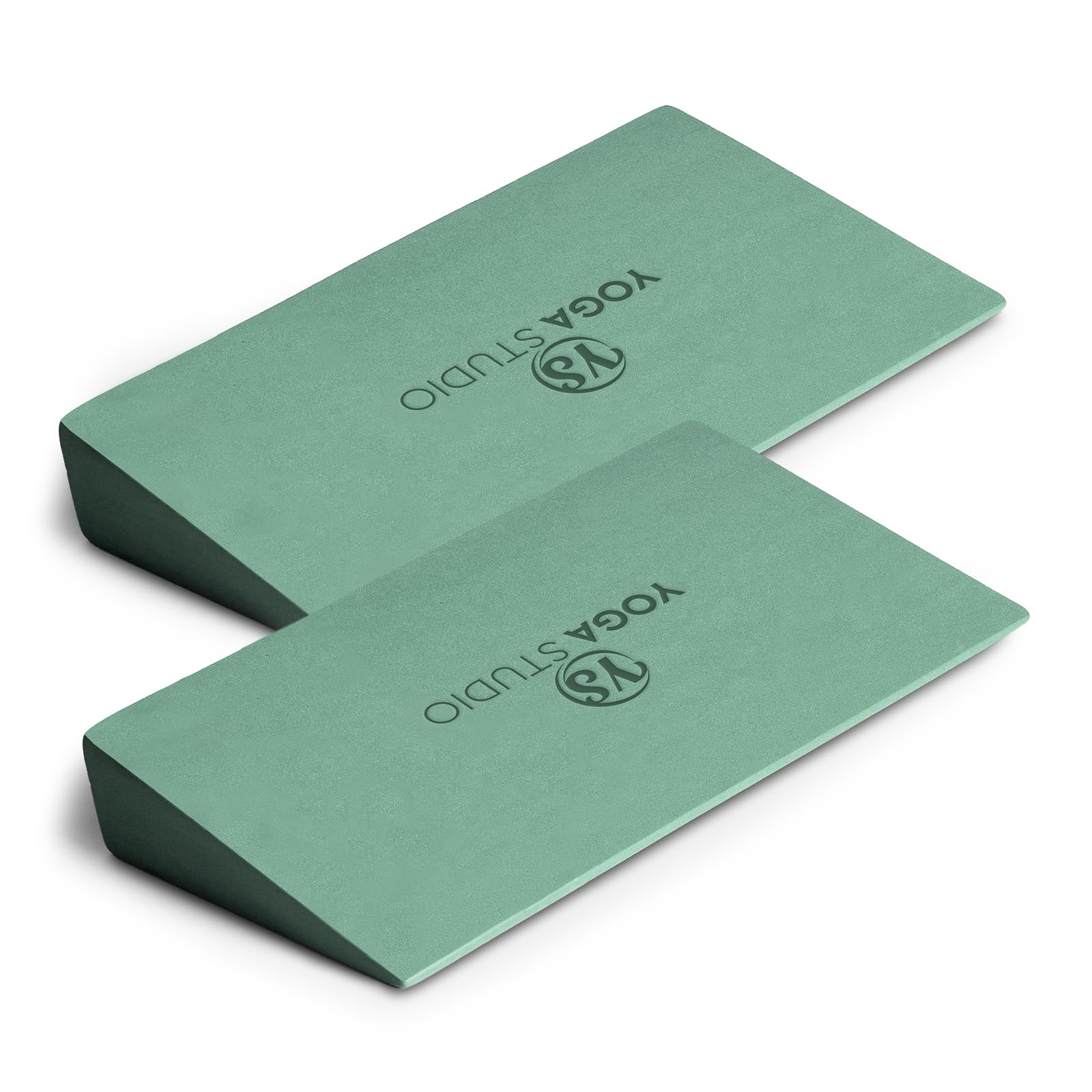 Yoga Studio EVA Yoga Wedge Blocks - 2 Pack (Pair) | Slant Board Twin Pack | Calf Stretcher | Lightweight EVA Foam | Mini Half Wedges | Non Slip Yoga Wedge for Wrists and Hands (Sage Green)