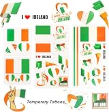 AhfuLife Ireland Flag Tattoos 24 Sheets Temporary Transfers St Patrick's Day view 4