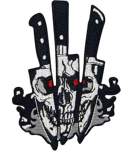 Amazon.com: ZEGINs Skull Dagger Knife Patch Embroidered Applique