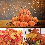 DOJoykey Autumn Decoration Set Large Pumpkin Maple Leaves Acorns Pine Cones view 6