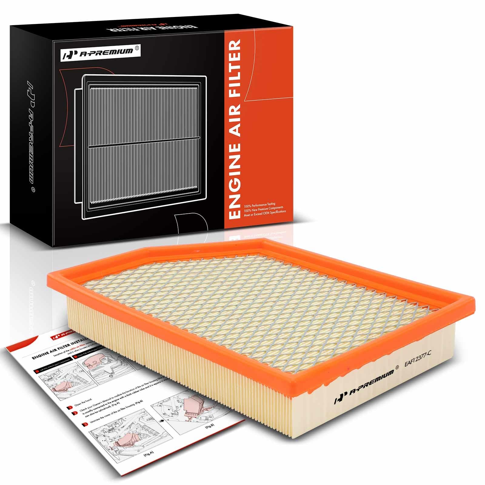 Photo 1 of A-Premium Engine Air Filter Compatible with Jeep Cherokee, 2014 2015 2016 2017 2018, Flexible Panel, Replace# 52022378AA