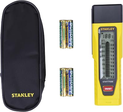 STANLEY Moisture Meter with 2 Pins LCD 0-44 Wood 0.2-2 Masonry 77-030