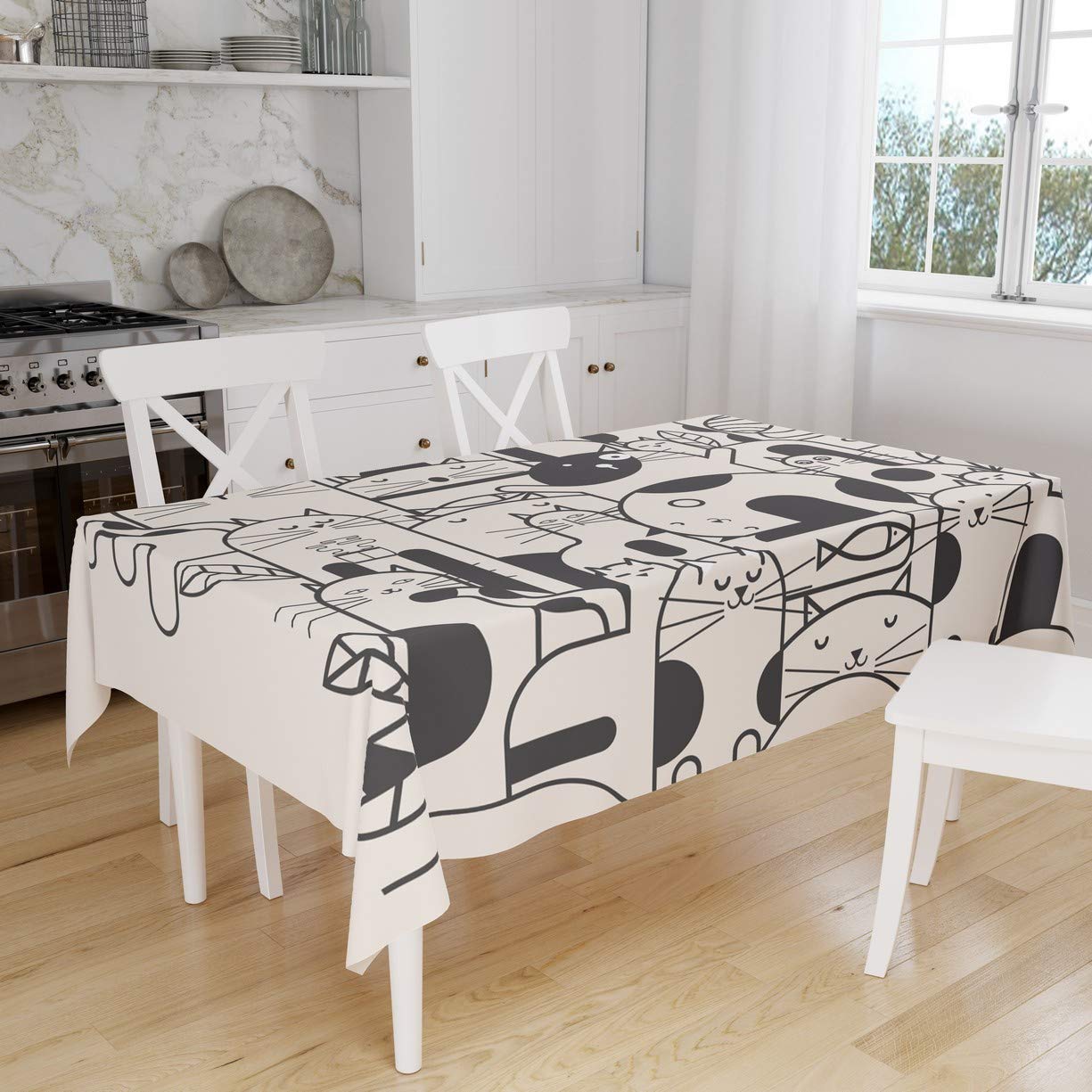 Bonamaison Kitchen Decoration, Tablecloth, 140cm x 160cm - Designed and Manufactured in Turkey