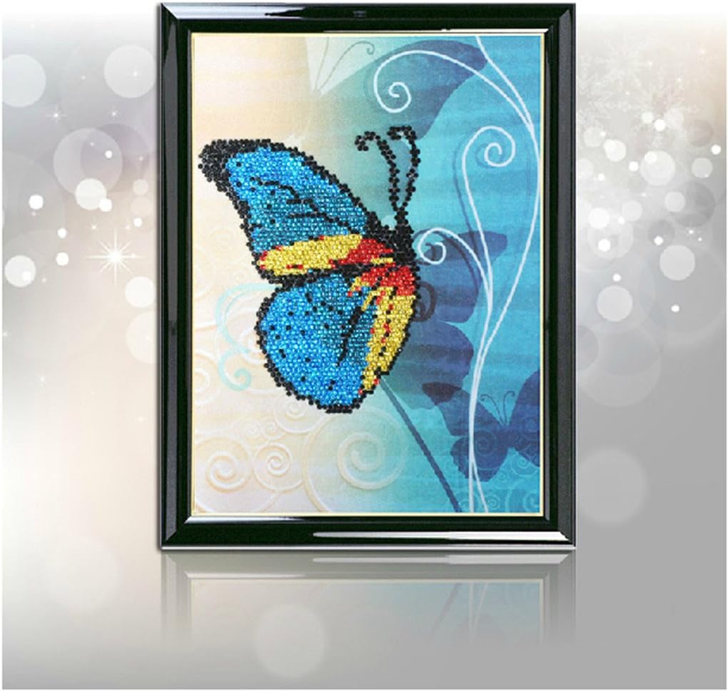 5d Diy Diamonds Painting Kit Cross Stitch Butterfly 3d Colorful Round Crystal Rhinestone