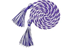 AOUETNAY Graduation Honor Cords Purple and White Graduation Cords, 67" Long for Graduation Students