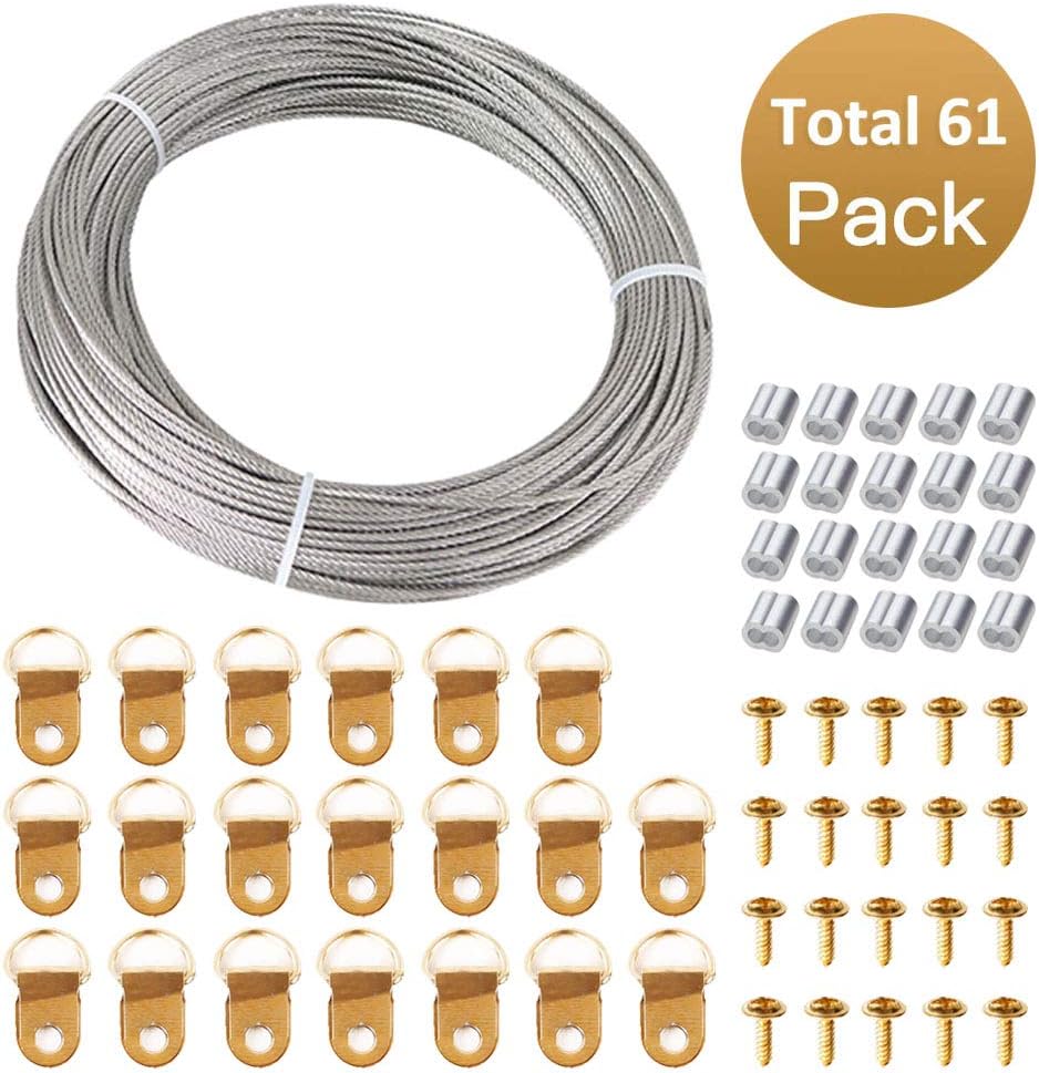 Picture Hanging Wire, LINXIN Stainless Steel Wire Rope with DRings