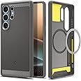 Spigen Rugged Armor MagFit Designed for Galaxy S25 Ultra Case [Fast Wireless Charging/Magnet for Galaxy] (2025) - Marble Gray