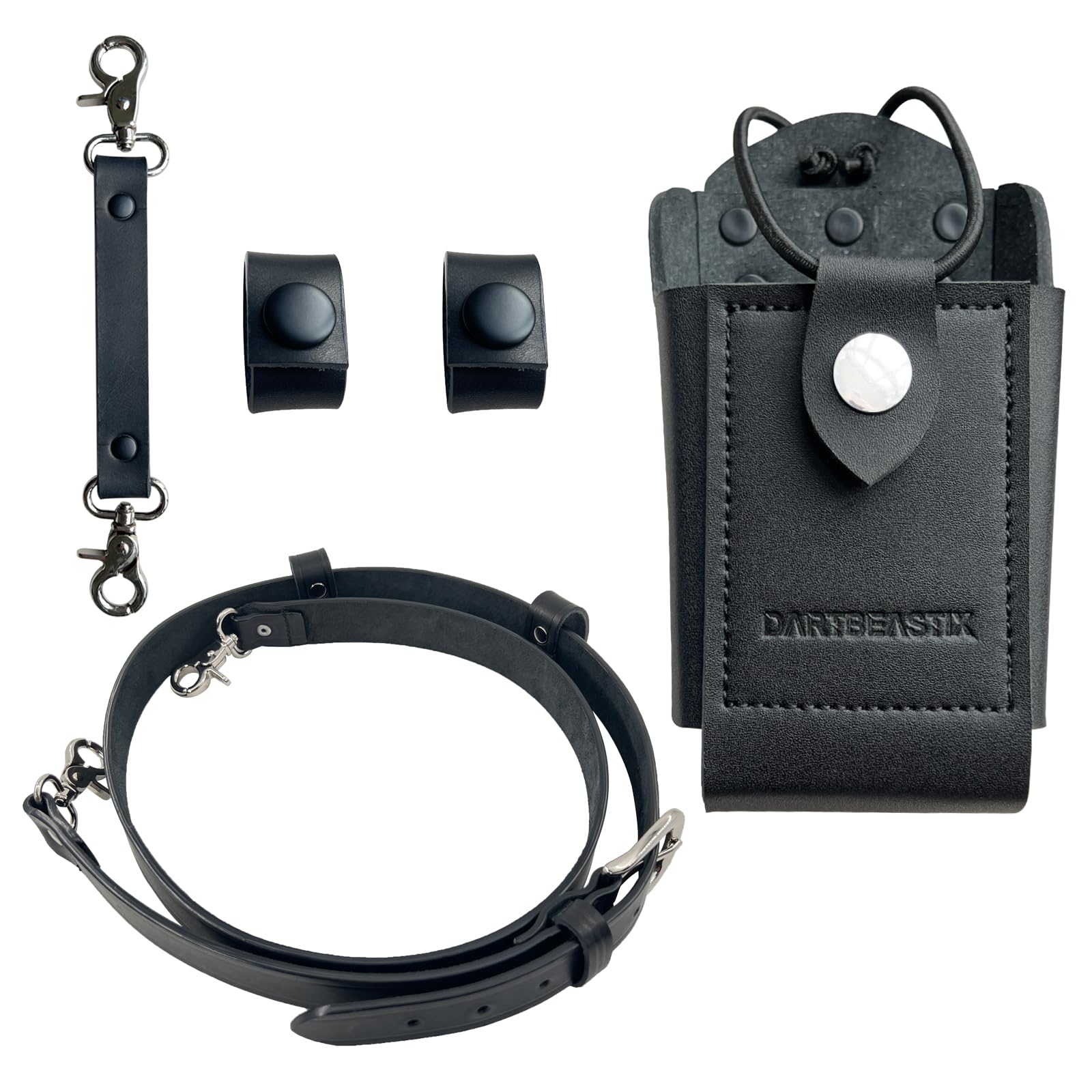 Photo 1 of dartbeastix Leather Radio Strap & Holster Set, Including Anti-Sway Strap, and Cord Keeper, Suitable for Firefighters, Police Officers, and Search & Rescue Personnel