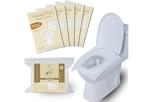 HYGELINE Pack 50 Disposable Toilet Seat Covers Flushable 100% Biodegradable Paper Material | Travel Toilet Seat Covers for Adults and Potty Training, Premium Toilet Seat Liners for Public Restrooms
