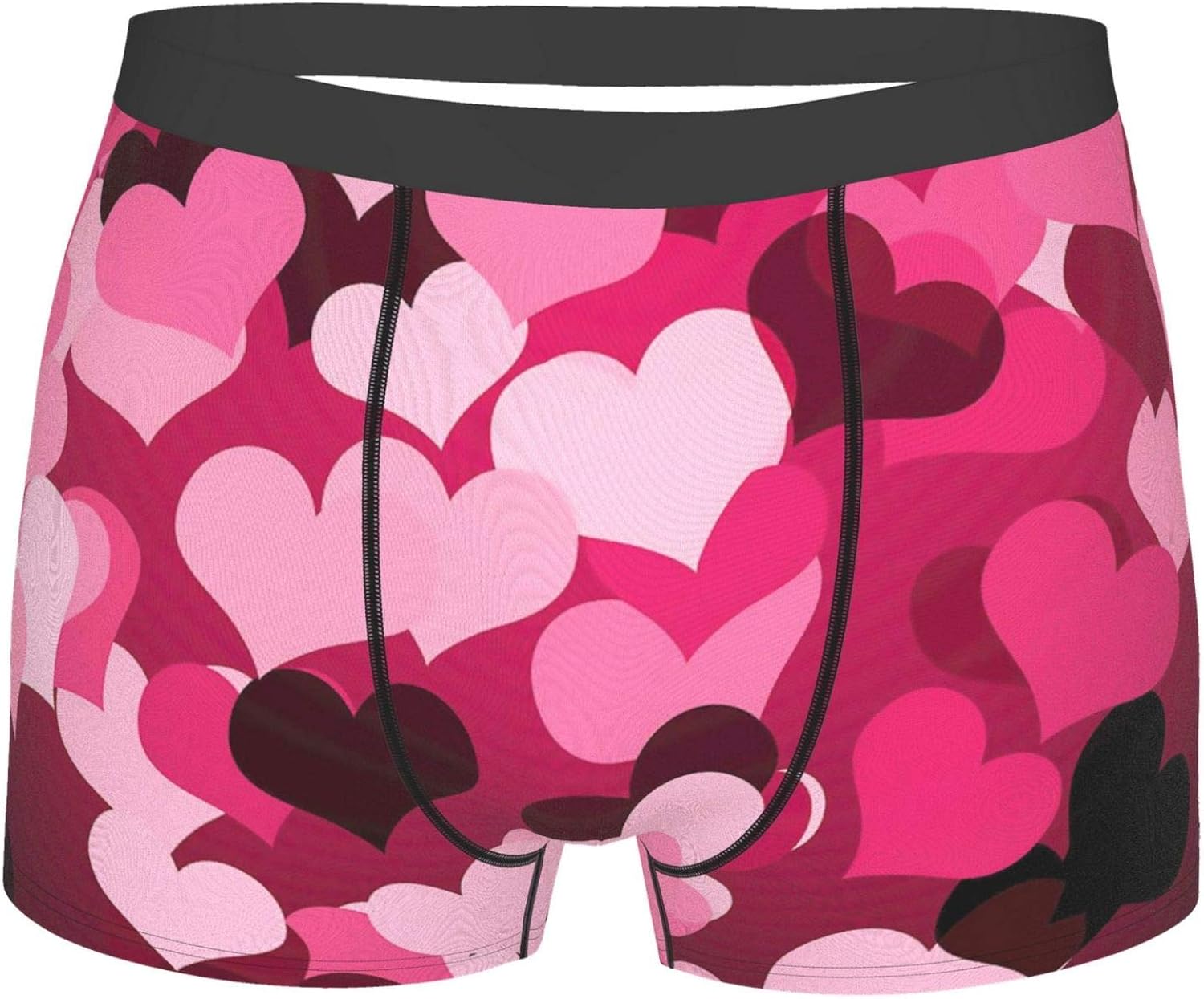 Mens Underwear Boxer Briefs Hearts Pink Breathable Underwear Boys