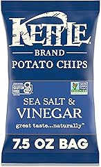 Kettle Brand Sea Salt and Vinegar Kettle Potato Chips, Gluten-Free, Non-GMO, 7.5 oz Bag