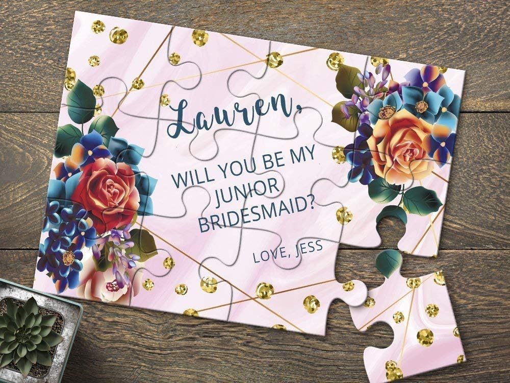 Junior Bridesmaid Proposal Puzzle, Will You Be My Bridesmaid Puzzle, Flower Girl Puzzle, Custom Floral Puzzle Proposal