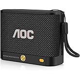 AOC Portable Bluetooth Speaker, Shower Speaker, BT 5.4 with Wireless Stereo Pairing, BassUp, IP67 Waterproof, Dustproof, 30-Hour Playtime, Compact Small for Home, Outdoors, Travel, Black