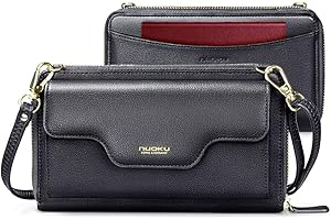 nuoku Passport Holder, RFID Blocking Passport Wallet with Zipper 2 Straps, Travel Document Organizer for Family (Black)