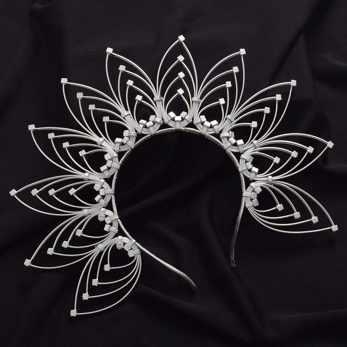 GRACEART Sunburst Halo Gold Crown Headband Costume Party Hair Accessories (A-silver) - Image 5