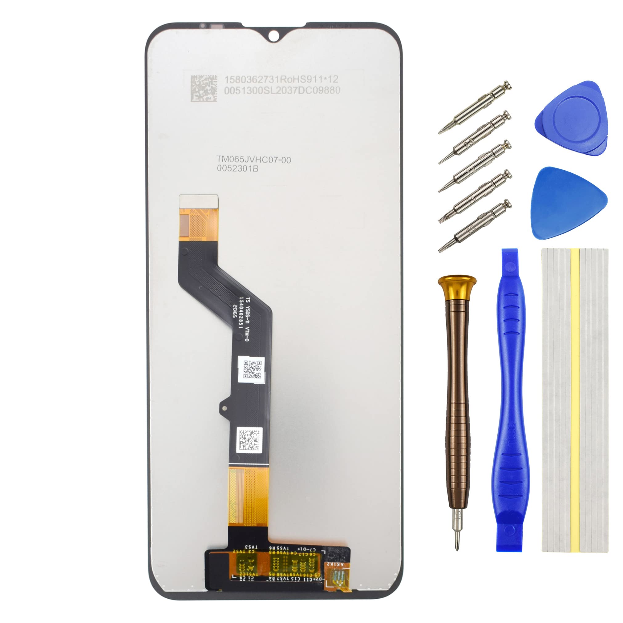 Double Sure Full LCD Display Touch Digitizer Screen Replacement for Motorola Moto G9 Play XT2083 Black 6.5"