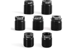 7pcs Gear Shift Knob Adapter Kit, Universal Aluminum Alloy Gear Shift Knob Thread Adapter Fit M8/M10/M12/M14/M6 for Stick Car