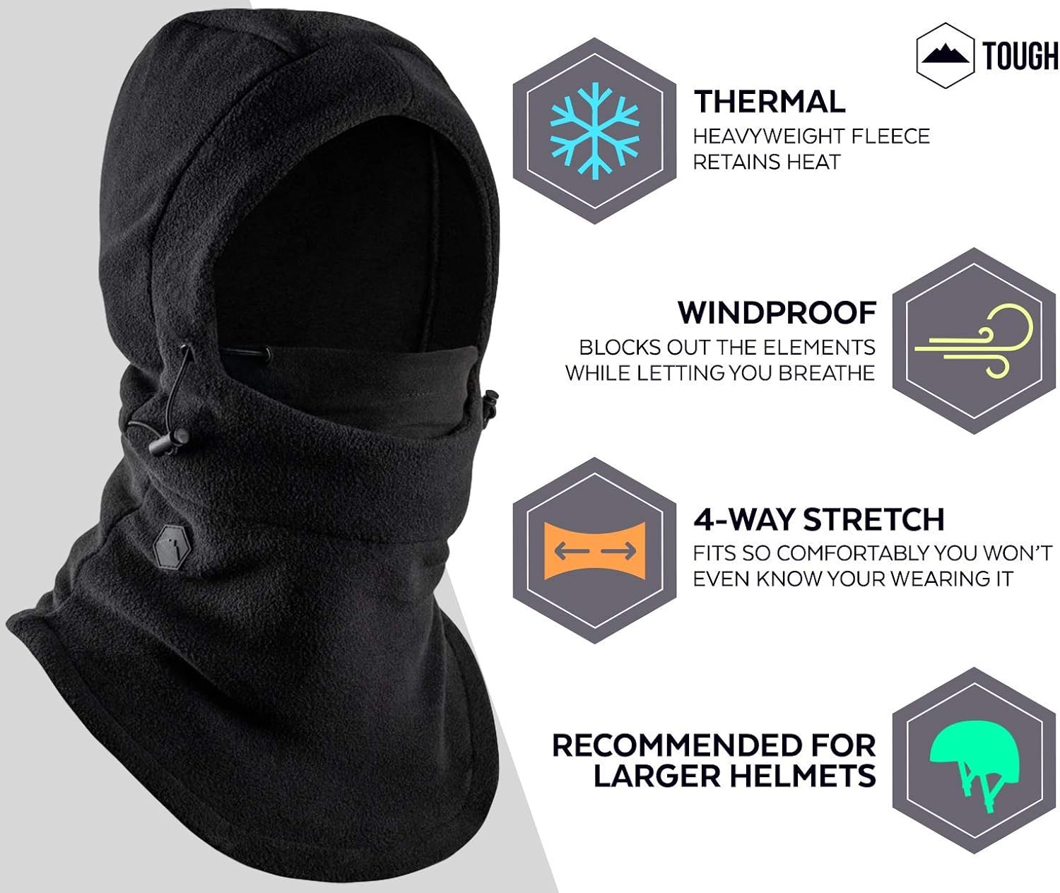 Balaclava Ski Mask - Winter Face Mask Cover for Extreme Cold Weather - Heavyweight Fleece Hood Snow Gear for Men & Women at  Men’s Clothing store