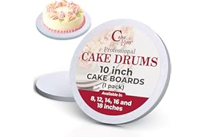 Cake Boards by Cakebon - Sturdy 1/2 Inch Cake Drums - 10 Inch Cake Boards Professional Smooth Straight Edges White 1-Pack - Cake Boards 10 Inch Round