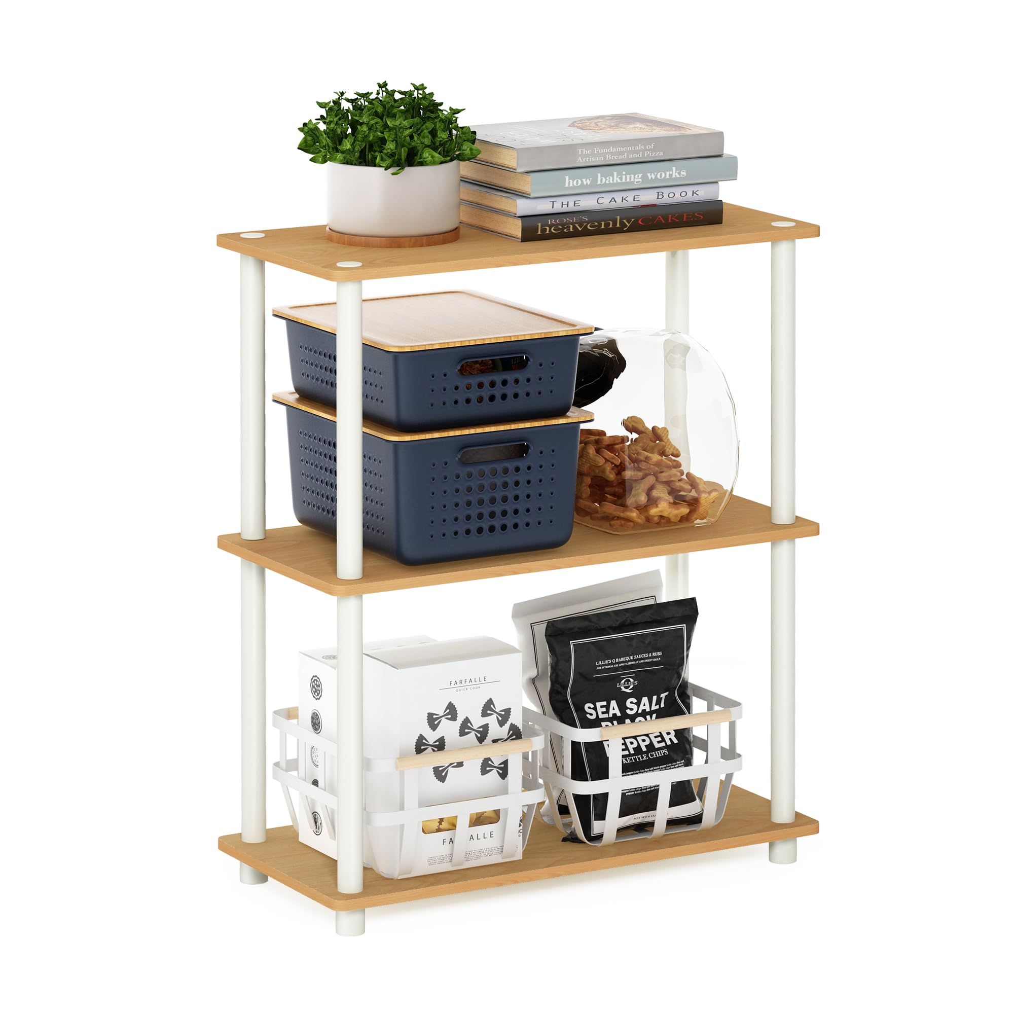 Photo 1 of Furinno Turn-N-Tube Display Rack, 3-Tier Single, Beech