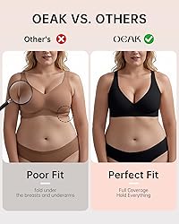 OEAK Womens Deep V Bras Comfortable Support Push Up