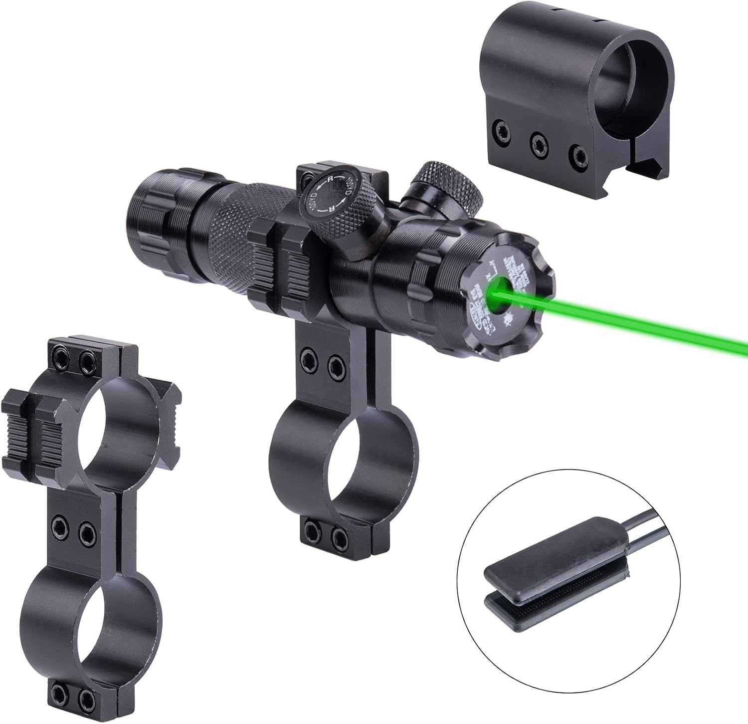 Pinty Hunting Rifle Green Laser Sight Dot Scope Adjustable with Mounts : Sports & Outdoors