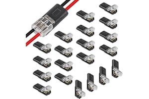 25Pcs Double-Wire Plug-in Connector Led Light Strip Connectors 2 Pin, Quick Splice Wire Wiring Connector for AWG 20-24,2 Pin 