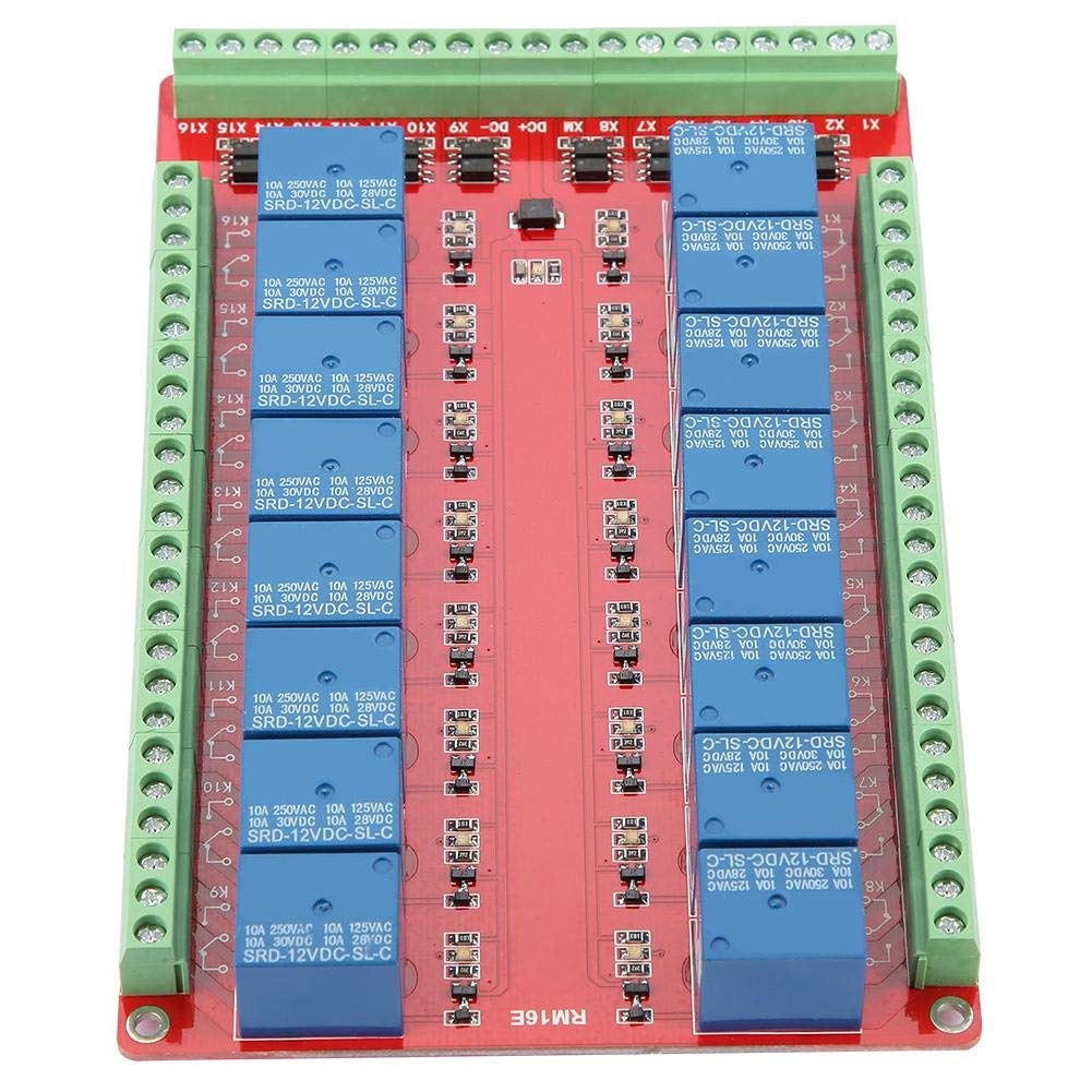 16 Channel Relay Module Walfront Two-Way Isolated Type Optocoupler 16 ...