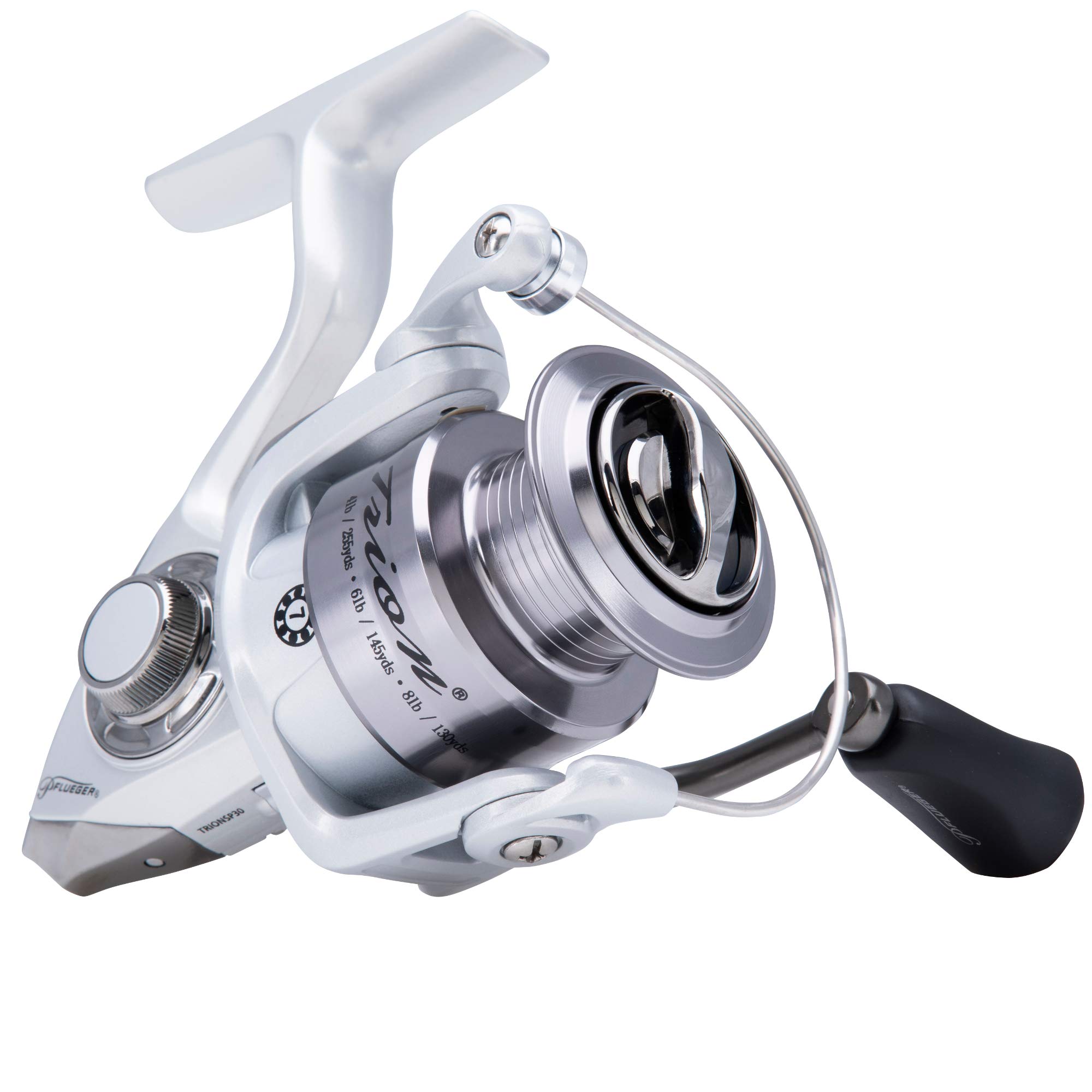 Photo 1 of Pflueger Trion Spinning Reel, Size 30 Fishing Reel, Right/Left Handle Position, Graphite Body and Rotor, Corrosion-Resistant, Aluminum Spool, Front Drag System,Silver