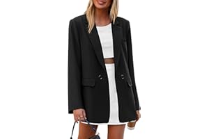 PRETTYGARDEN Fall 2025 Blazers for Women Business Casual Long Sleeve Lapel Pockets Dressy Suit Jackets Work Office Clothes