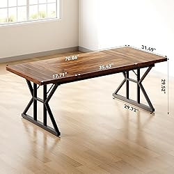 LITTLE TREE 70.8-Inch Office Desk, Wooden Executive