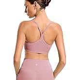 RIOJOY Sports Bras for Women, Racer Back Workout Gym Sports Bra, Thin Strap Sport Bra, Removable Pads Yoga Womens Sport Bras