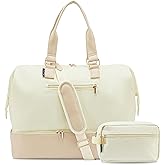 Weekender Bags for Women, Large Travel Duffel Bag with Shoes Compartment, Carry On Overnight Tote Bags with Toiletry Bag