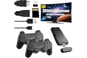XULUXD 2026 New Retro Gaming Console,20,000+ Retro Game Stick, Built-in Classic Video Games and 23 Emulators,4K HDMI Output Game Stick,Plug and Play Video Gaming Consoles with 2 Wireless Controllers(64G)