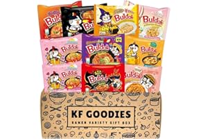 KF GOODIES Korean Ramen Variety Pack Gift Box (10 Count) – Spicy Buldak Noodle Assortment for Birthdays, College Care Packages, Office Snacks, and Gift Baskets