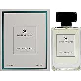 Swiss Arabian Mint and Wood for Men - Sophisticated Modern Man's Fragrance - Spicy, Woody Fragrance with Lemon, Cardamom, and Tonka Bean - 3.4 oz