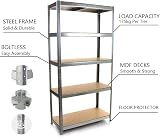 Feidak 150x70x30cm 5-Tier Garage Shelving Unit Heavy Duty Steel MDF Boltless view 4