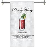 GOOZHO Bloody Mary Gifts Kitchen Towels, Gifts for Cocktail Lovers Dish Tea Towels for Kitchen Bar Cart Decor, Trendy Cocktail Themed Hand Towel for Bartender, 16x24 Inch