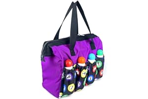 TCOINERY Bingo Dauber Bags with 8 Pockets Large Capacity Travel Carrying Case with Zipper/Makeup Bag/Casino Game Lovers Christmas Gift for Women/Mom (Purple)
